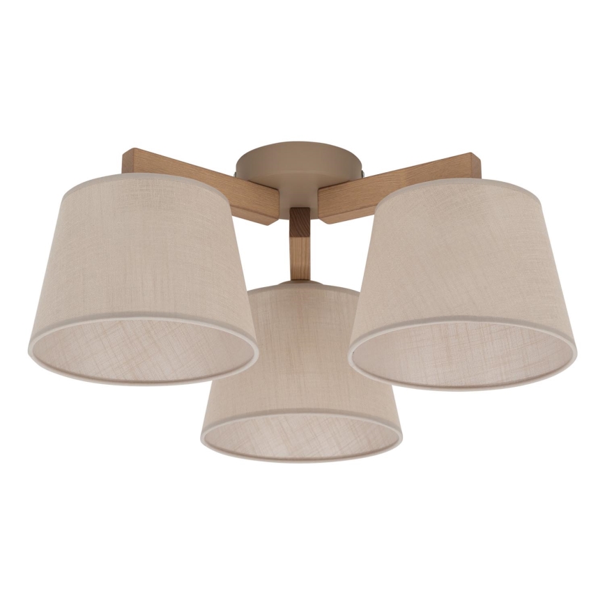 Brilagi - LATTE SABIA flush-mount chandelier 3xE27/60W/230V pine/beige