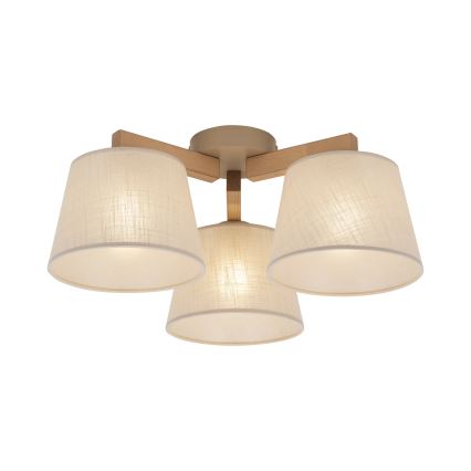 Brilagi - LATTE SABIA flush-mount chandelier 3xE27/60W/230V pine/beige