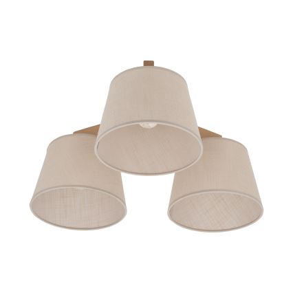 Brilagi - LATTE SABIA flush-mount chandelier 3xE27/60W/230V pine/beige