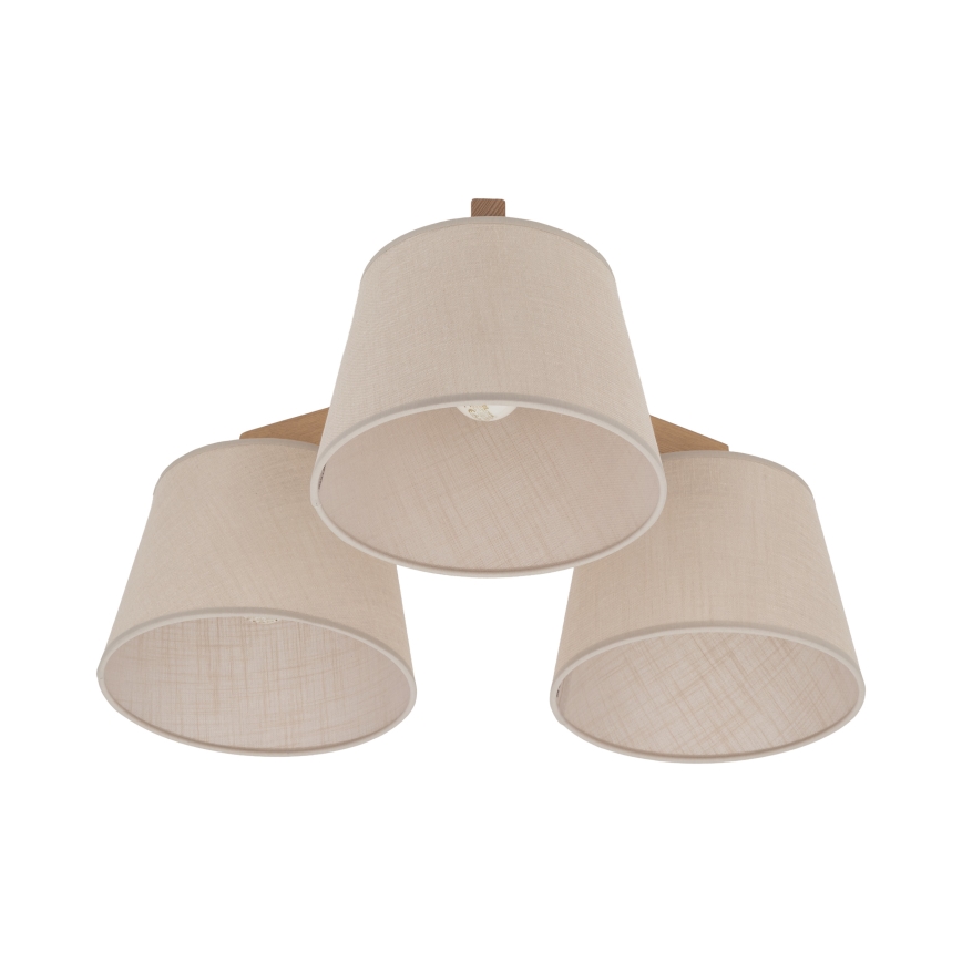 Brilagi - LATTE SABIA flush-mount chandelier 3xE27/60W/230V pine/beige