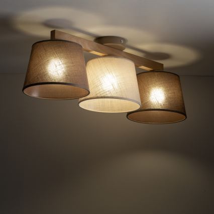 Brilagi - LATTE SABIA Flush-Mount Chandelier 3xE27/60W/230V Pine/Mix