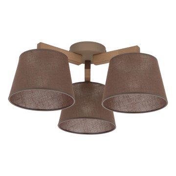 Brilagi - LATTE SABIA Flush-Mounted Chandelier 3xE27/60W/230V Pine/Brown