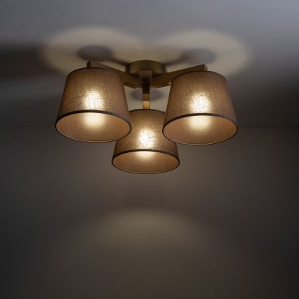 Brilagi - LATTE SABIA Flush-Mounted Chandelier 3xE27/60W/230V Pine/Brown
