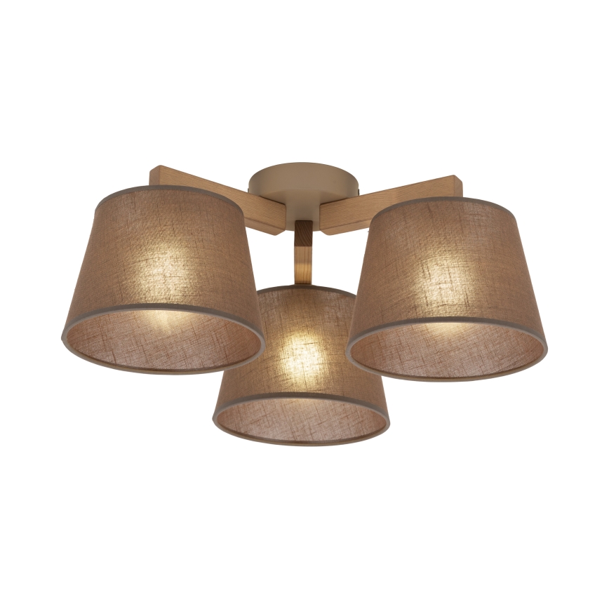 Brilagi - LATTE SABIA Flush-Mounted Chandelier 3xE27/60W/230V Pine/Brown