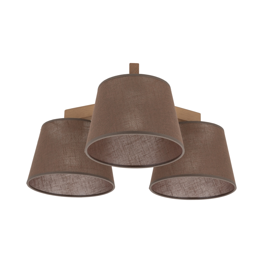Brilagi - LATTE SABIA Flush-Mounted Chandelier 3xE27/60W/230V Pine/Brown