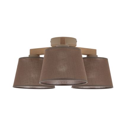Brilagi - LATTE SABIA Flush-Mounted Chandelier 3xE27/60W/230V Pine/Brown