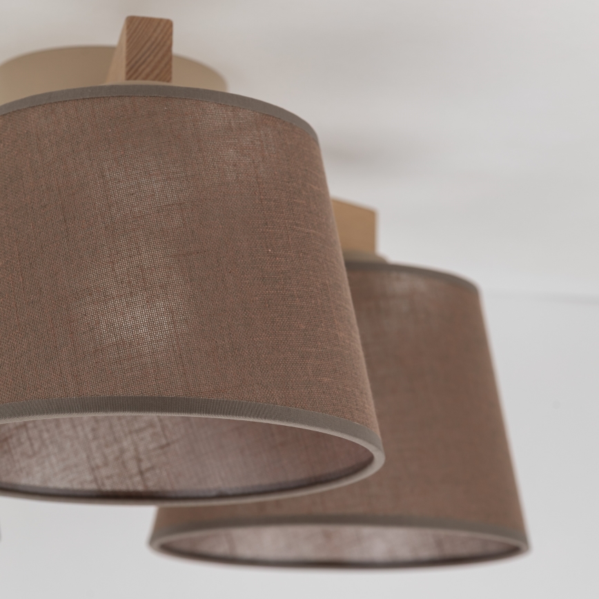 Brilagi - LATTE SABIA Flush-Mounted Chandelier 3xE27/60W/230V Pine/Brown