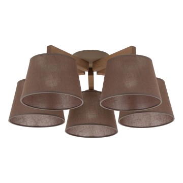 Brilagi - LATTE SABIA Flush-Mounted Chandelier 5xE27/60W/230V Pine/Brown