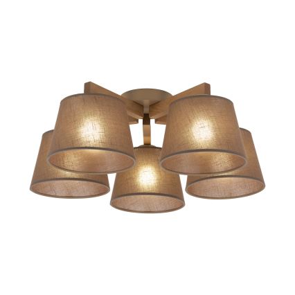 Brilagi - LATTE SABIA Flush-Mounted Chandelier 5xE27/60W/230V Pine/Brown