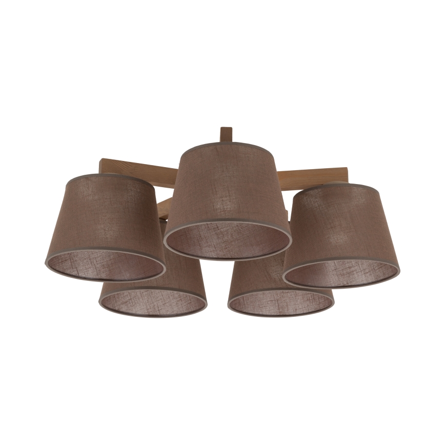 Brilagi - LATTE SABIA Flush-Mounted Chandelier 5xE27/60W/230V Pine/Brown