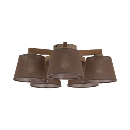 Brilagi - LATTE SABIA Flush-Mounted Chandelier 5xE27/60W/230V Pine/Brown