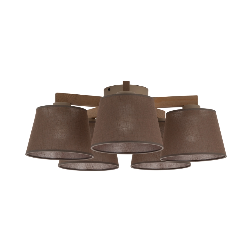 Brilagi - LATTE SABIA Flush-Mounted Chandelier 5xE27/60W/230V Pine/Brown