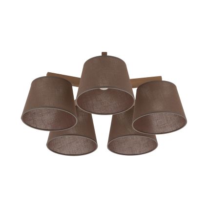 Brilagi - LATTE SABIA Flush-Mounted Chandelier 5xE27/60W/230V Pine/Brown