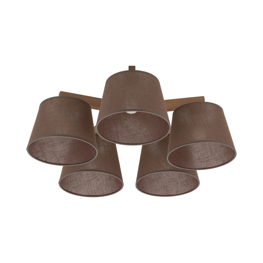 Brilagi - LATTE SABIA Flush-Mounted Chandelier 5xE27/60W/230V Pine/Brown