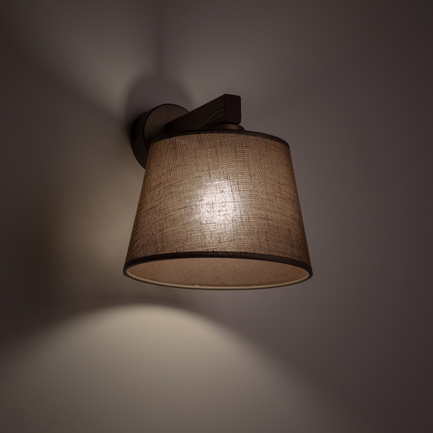 Brilagi - LATTE Wall Lamp 1xE27/60W/230V Pine/Brown