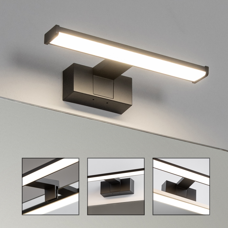 Brilagi - LED 3-in-1 Bathroom Mirror Light VESTRA LED/6W/230V 30 cm IP44 black