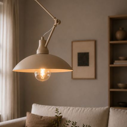 BRILAGI - LED Adjustable Rod-Mounted Pendant IRONBEAM 1xE27/60W/230V beige