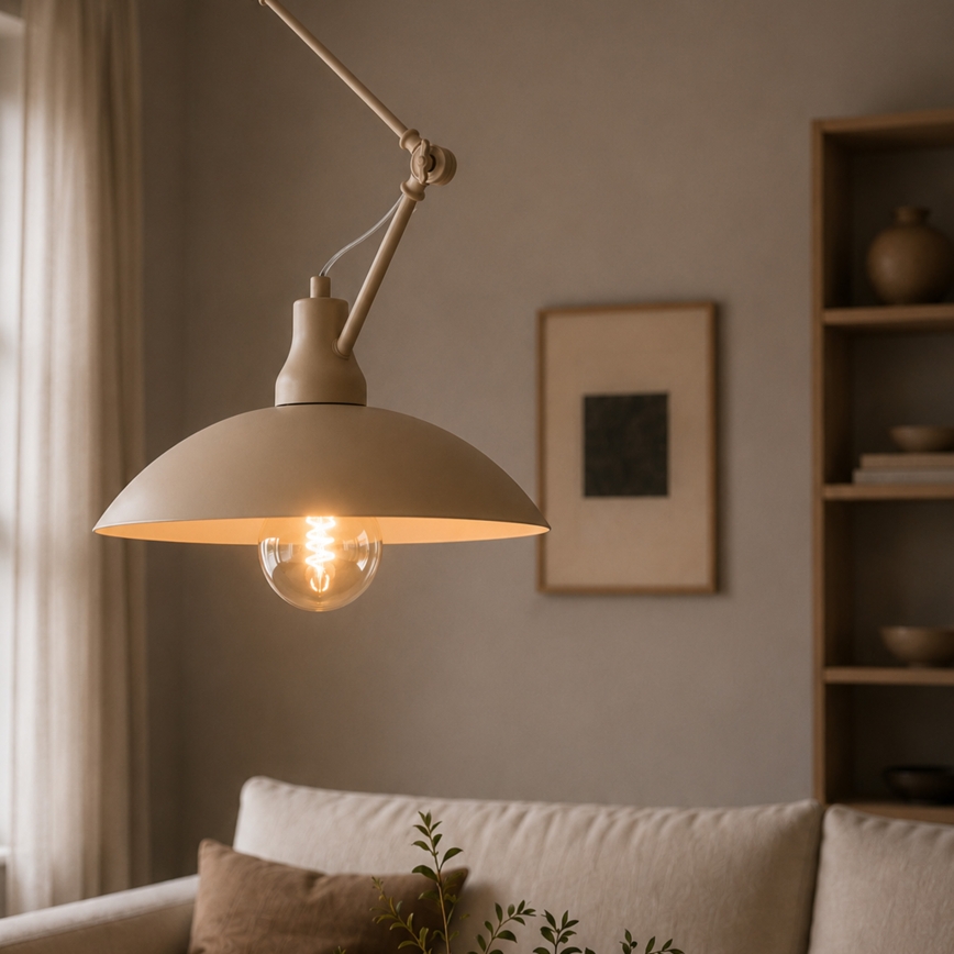 BRILAGI - LED Adjustable Rod-Mounted Pendant IRONBEAM 1xE27/60W/230V beige
