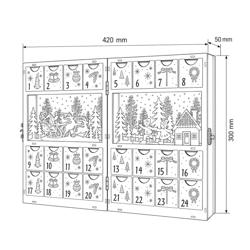 BRILAGI - LED Advent Calendar LED/2xAA