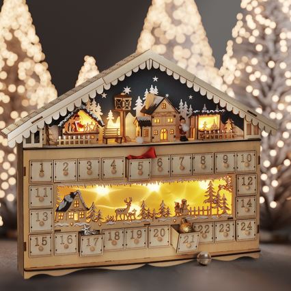Brilagi - LED Advent calendar LED/2xAA pine