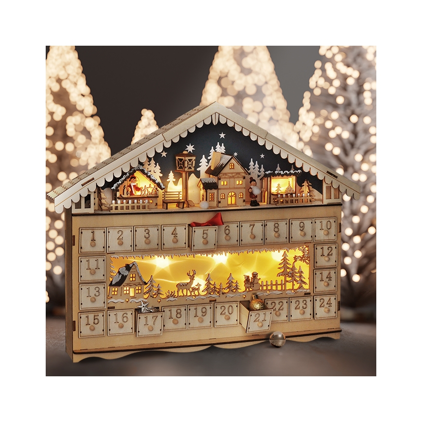 Brilagi - LED Advent calendar LED/2xAA pine