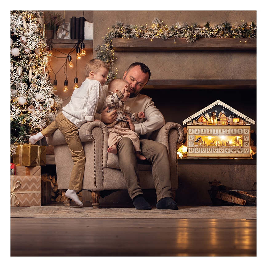 Brilagi - LED Advent calendar LED/2xAA pine
