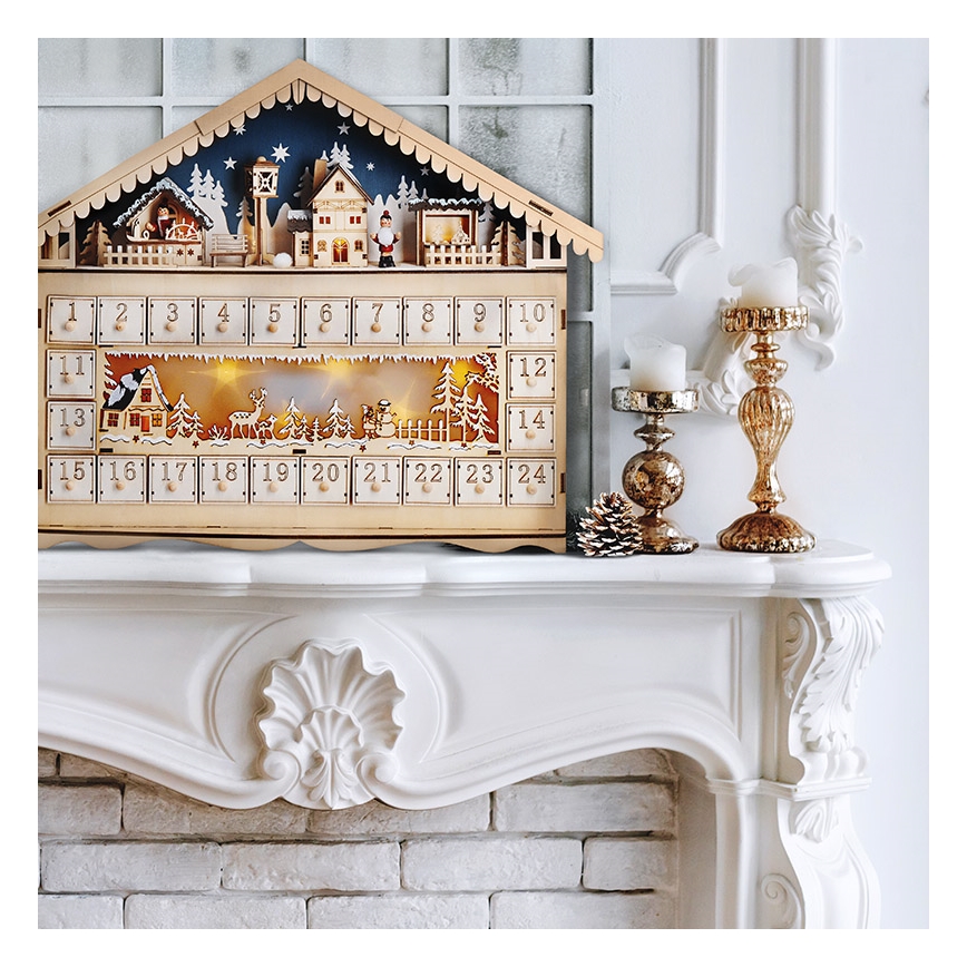 Brilagi - LED Advent calendar LED/2xAA pine