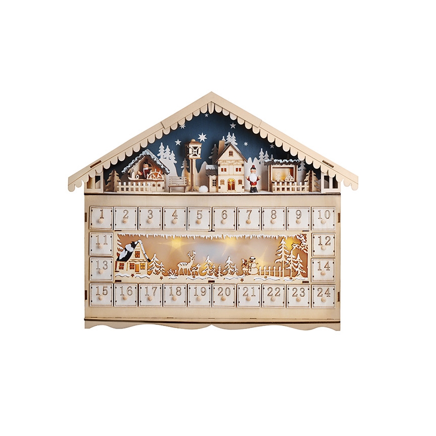 Brilagi - LED Advent calendar LED/2xAA pine