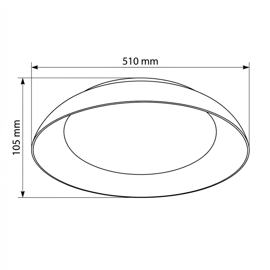Brilagi - ALVA Dimmable LED Ceiling Light LED/48W/230V 3000-6500K Ø 51 cm Black + Remote Control