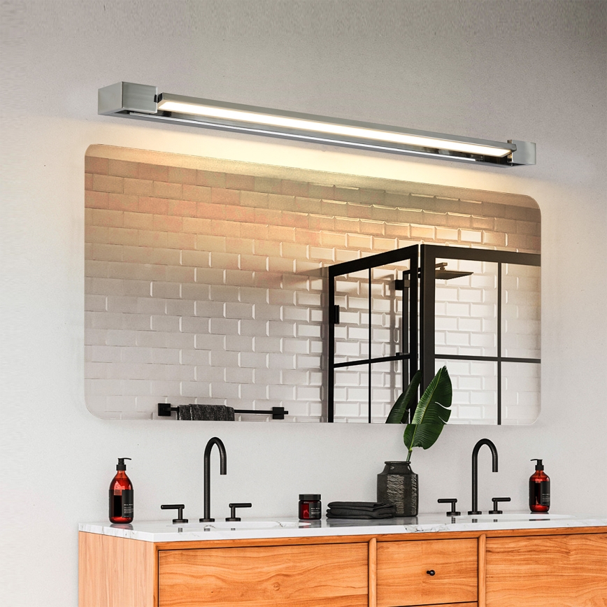 Brilagi - AQUA LINE LED Bathroom Mirror Light, 24W/230V, 90 cm, IP44, Polished Chrome, CRI 90