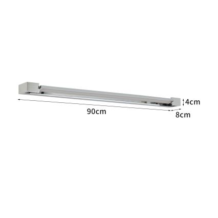 Brilagi - AQUA LINE LED Bathroom Mirror Light, 24W/230V, 90 cm, IP44, Polished Chrome, CRI 90