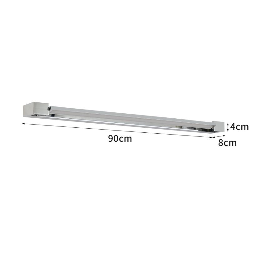 Brilagi - AQUA LINE LED Bathroom Mirror Light, 24W/230V, 90 cm, IP44, Polished Chrome, CRI 90