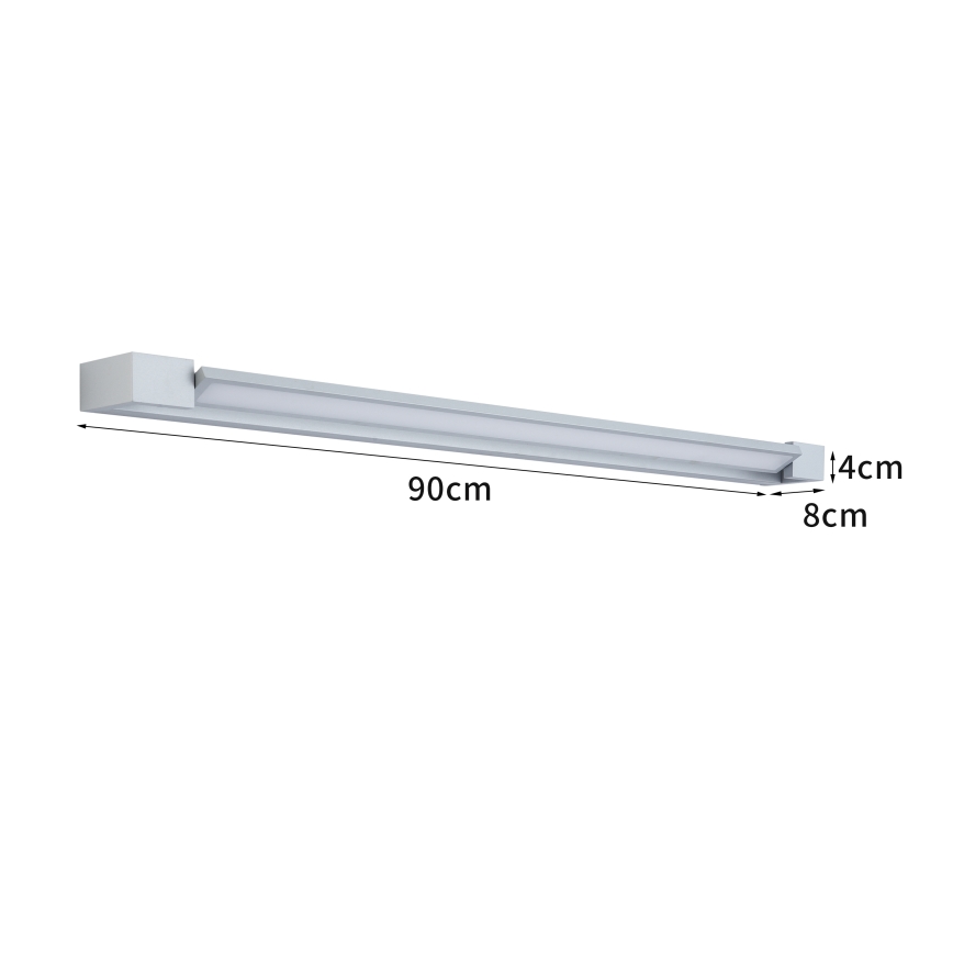 Brilagi - AQUA LINE LED Bathroom Mirror Light LED/24W/230V 90 cm IP44 Matte Chrome CRI 90