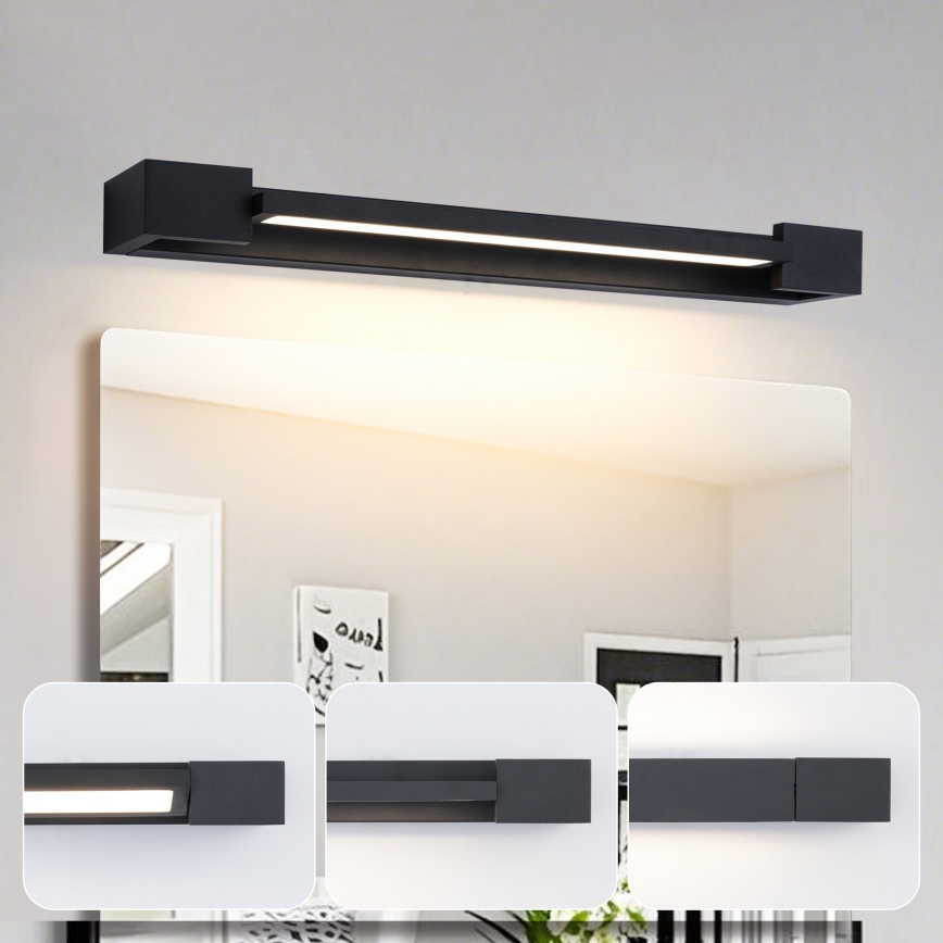 Brilagi - LED AQUA LINE Bathroom Mirror Light 12W/230V 45 cm IP44 Black CRI 90