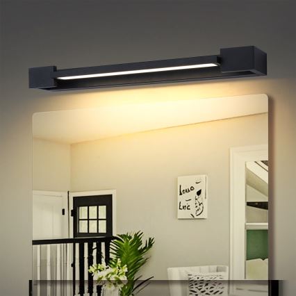 Brilagi - LED AQUA LINE Bathroom Mirror Light 12W/230V 45 cm IP44 Black CRI 90