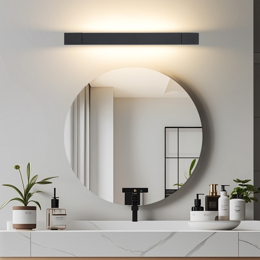 Brilagi - LED AQUA LINE Bathroom Mirror Light 12W/230V 45 cm IP44 Black CRI 90
