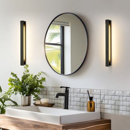Brilagi - LED Bathroom Mirror Light AQUA LINE LED/18W/230V 60 cm IP44 black CRI 90