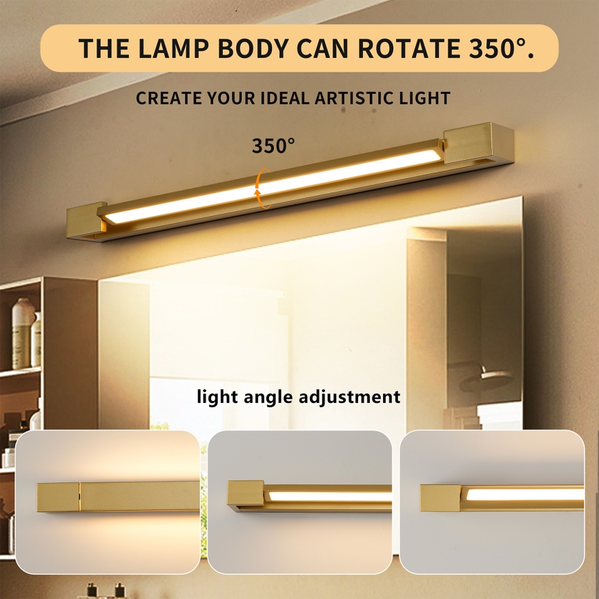 Brilagi - AQUA LINE LED Bathroom Mirror Light LED/18W/230V 60 cm IP44 Gold CRI 90
