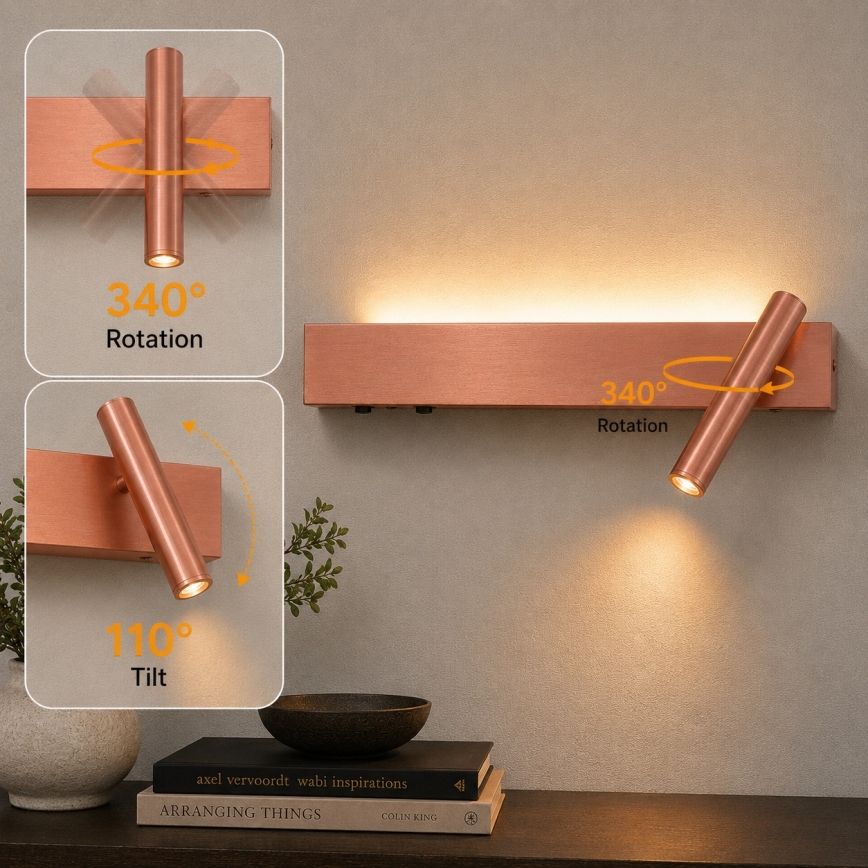 BRILAGI - ARLIX LED Wall-Mounted Spotlight LED/3W/230V + LED/7W bronze CRI 90