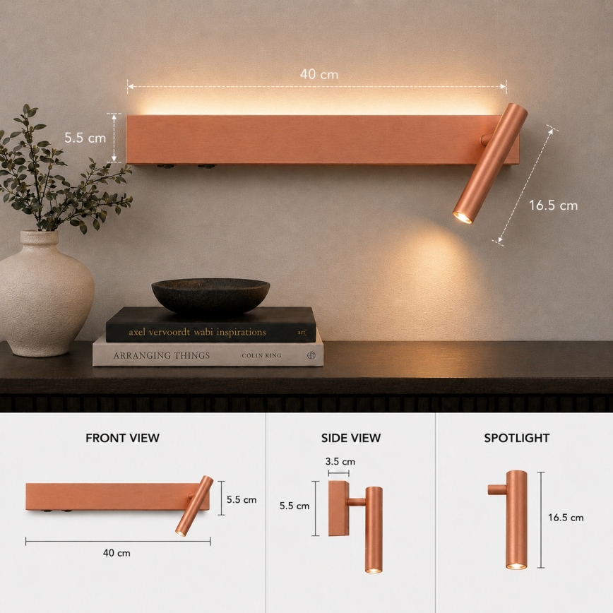 BRILAGI - ARLIX LED Wall-Mounted Spotlight LED/3W/230V + LED/7W bronze CRI 90