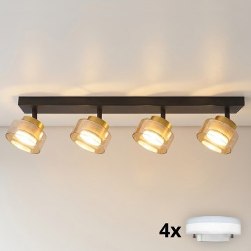Brilagi - LED AURA LUX 4xGX53/30W/230V Spotlight Black/Gold
