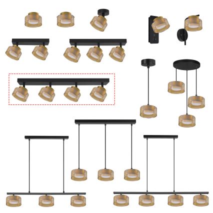 Brilagi - LED AURA LUX 4xGX53/30W/230V Spotlight Black/Gold