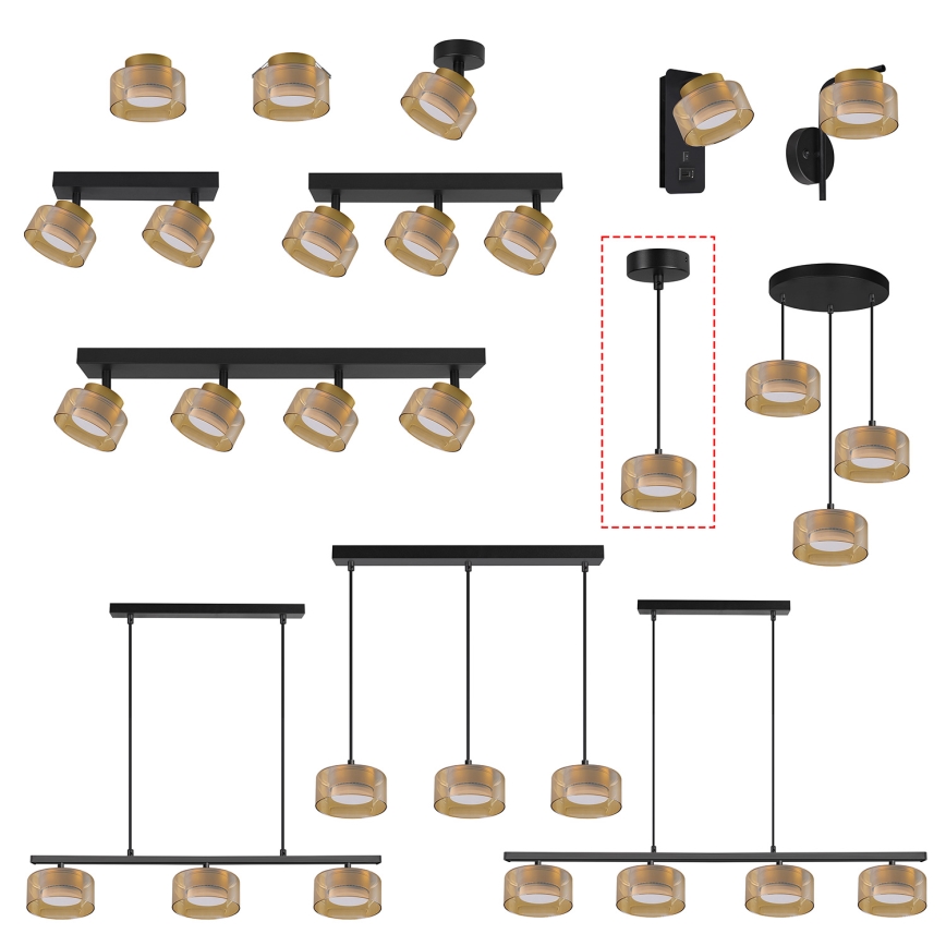 Brilagi - LED AURA LUX cable pendant 1x GX53/30W/230V black/gold