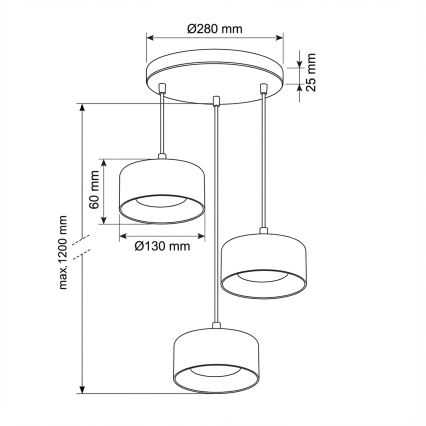 Brilagi - LED AURA LUX cable pendant lamp 3xGX53/30W/230V black/smoked