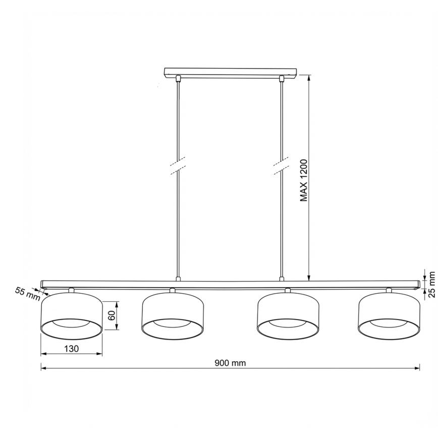Brilagi - LED AURA LUX cable pendant light 4xGX53/30W/230V black/smoked