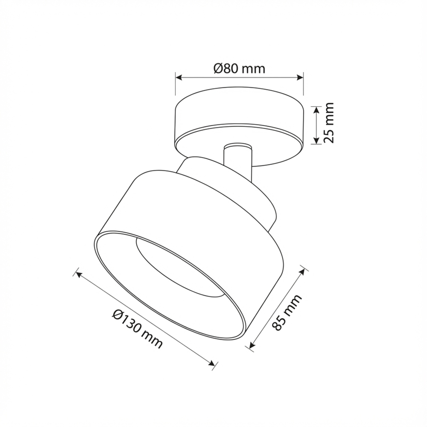Brilagi - LED AURA LUX Spotlight 1xGX53/30W/230V Ø 13 cm Black/Smoked
