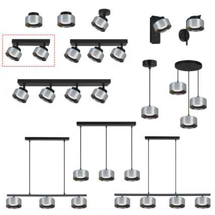 Brilagi - LED AURA LUX Spotlight 2xGX53/30W/230V Black/Smoked