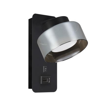 Brilagi - LED AURA LUX Wall Lamp with USB Port 1xGX53/30W/230V Black/Smoked