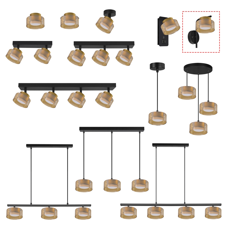 Brilagi - LED AURA LUX Wall Light 1xGX53/30W/230V Black/Gold