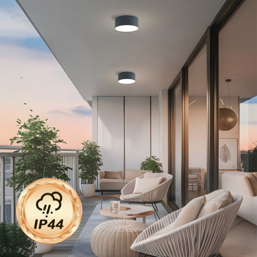 Brilagi - LED Bathroom Ceiling Light FORIS LED/20W/230V Ø 15 cm Anthracite IP44